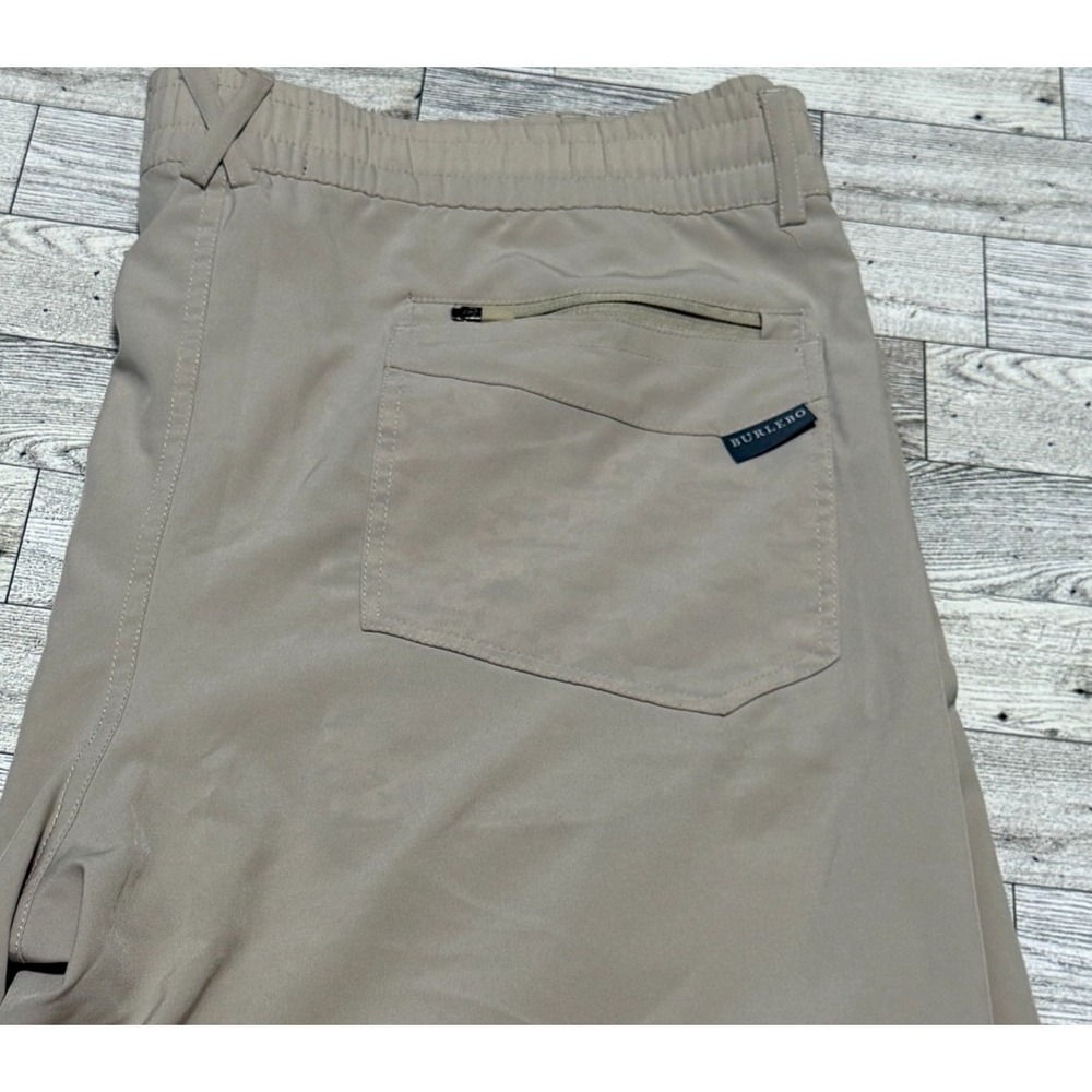 Burlebo Shorts Mens Size Large Tan Khaki Everyday Performance Pocket 8" LARGE